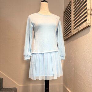 J. Crew Crew cuts Fleece Mixy Dress in Baby Blue, size 10